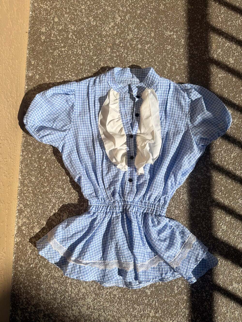 Vintage Blue Gingham Blouse